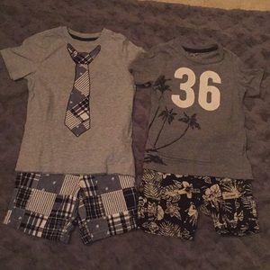 Lot of 2 Boys Sz 3T/4T Shorts and T-shirt outfits